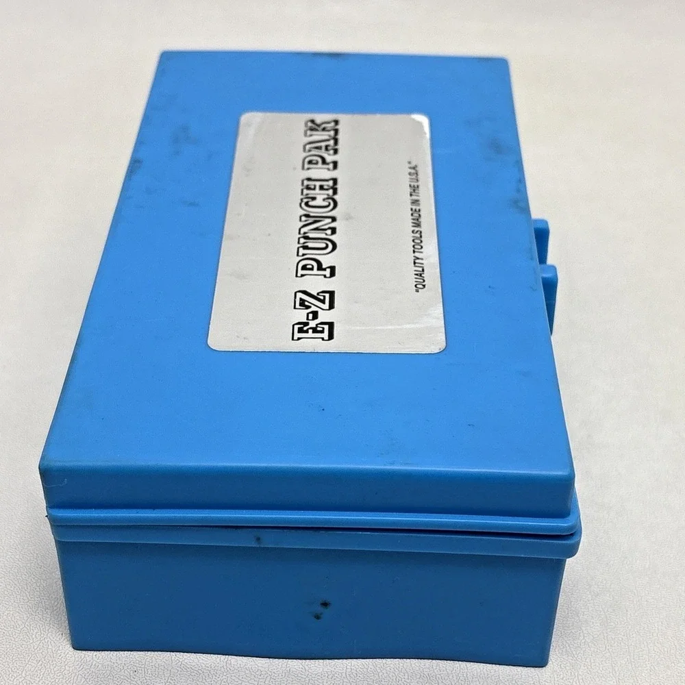 E-Z‎ Punch Pak  Punch & Die Set Complete 7 Blue Case